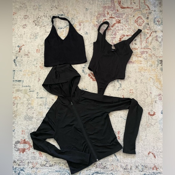 Womens Bundle Hoodie Bodysuit & Crop Halter - Picture 1 of 9